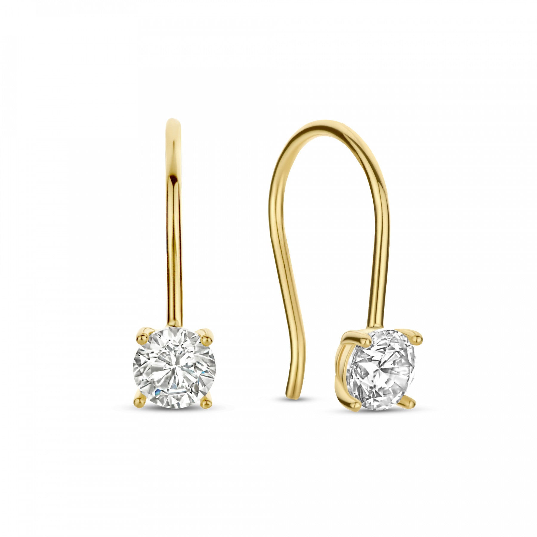Cadeau d'Isabel 14 karat gold earring set with zirconia stones -  - Isabel Bernard