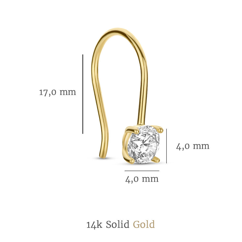 Cadeau d'Isabel 14 karat gold earring set with zirconia stones -  - Isabel Bernard
