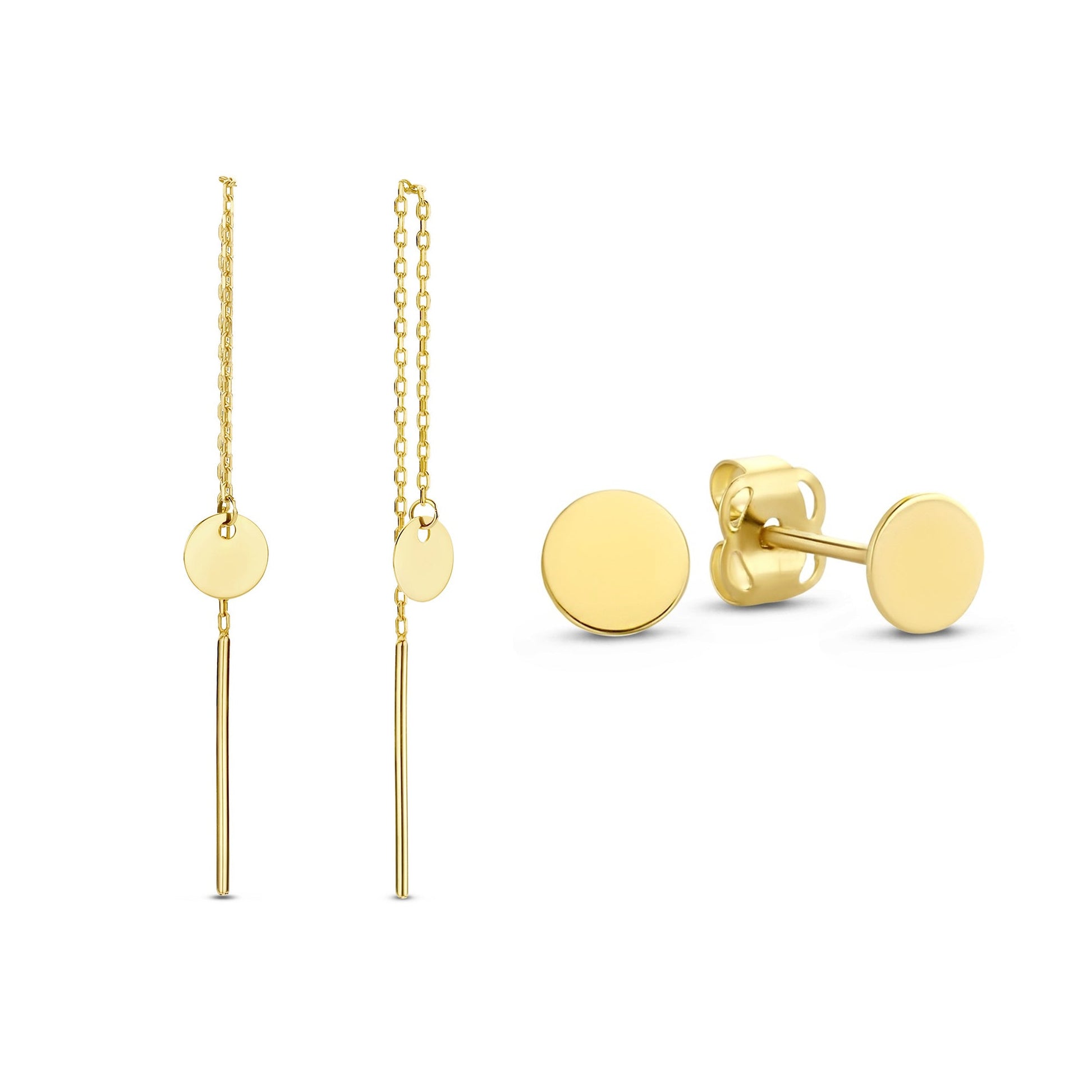 Cadeau d'Isabel 14 karat gold earrings set with coins -  - Isabel Bernard