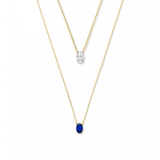 Cadeau d'Isabel 14 karat gold necklaces gift set with zirconia stones -  - Isabel Bernard