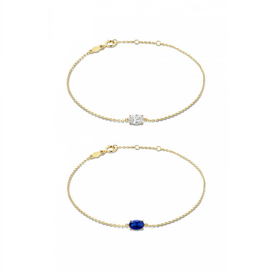 Cadeau d'Isabel 14 karat gold bracelets gift set with zirconia stones -  - Isabel Bernard