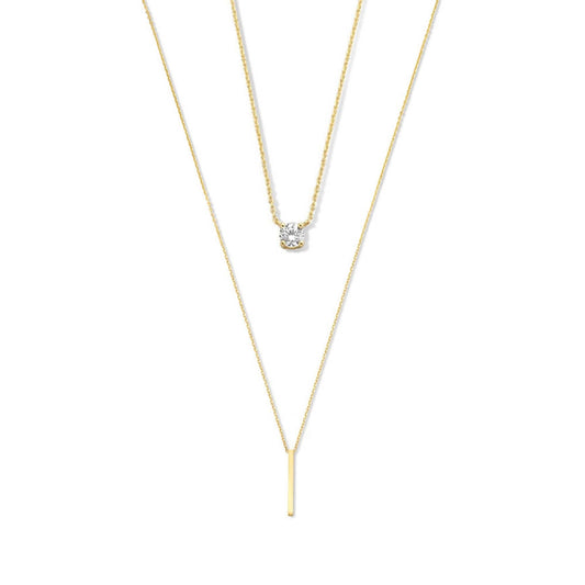 Cadeau d'Isabel 14 karat gold necklaces gift set with zirconia stones -  - Isabel Bernard