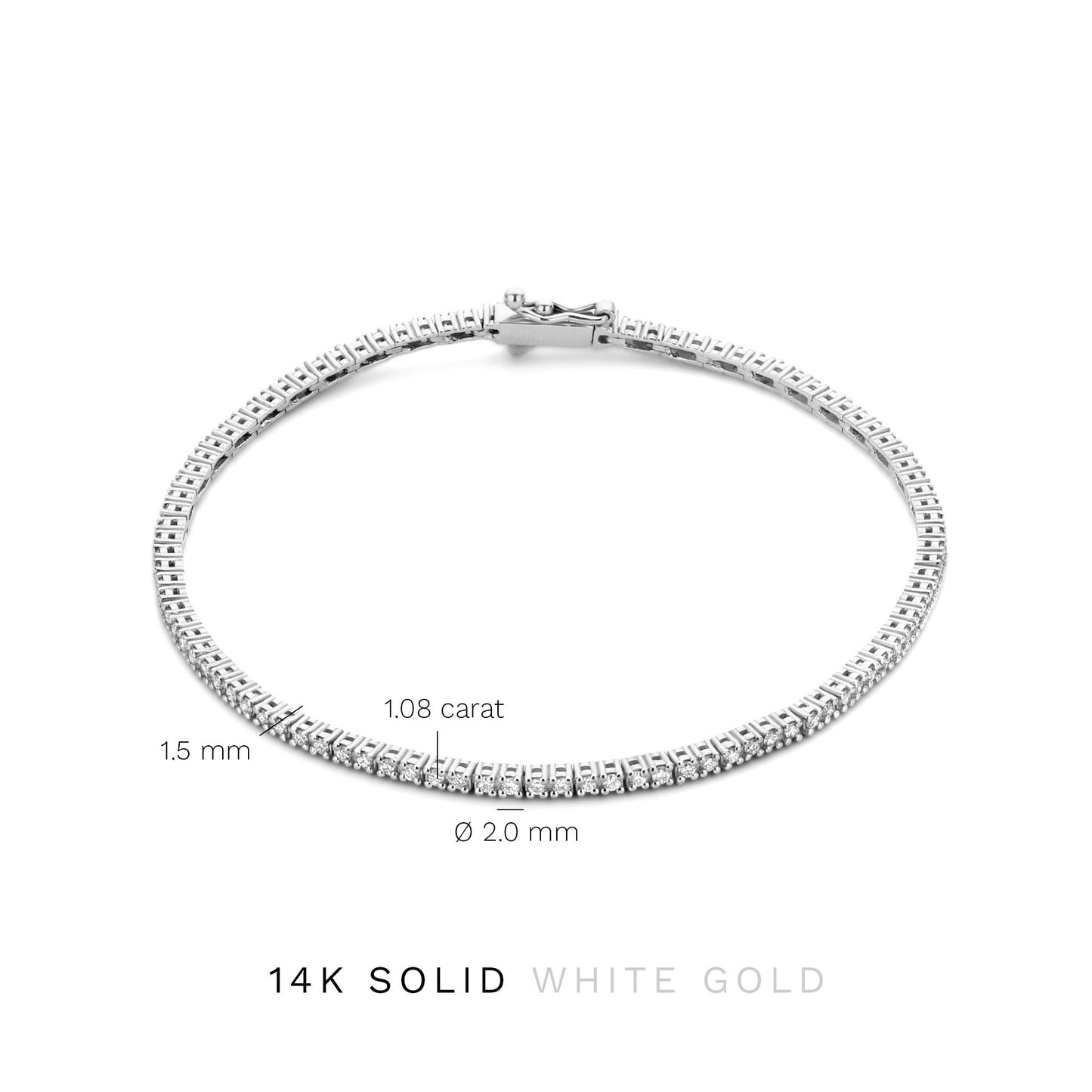 De la Paix Madeline 14 karat white gold tennis bracelet with diamond 1.08 carat -  - Isabel Bernard