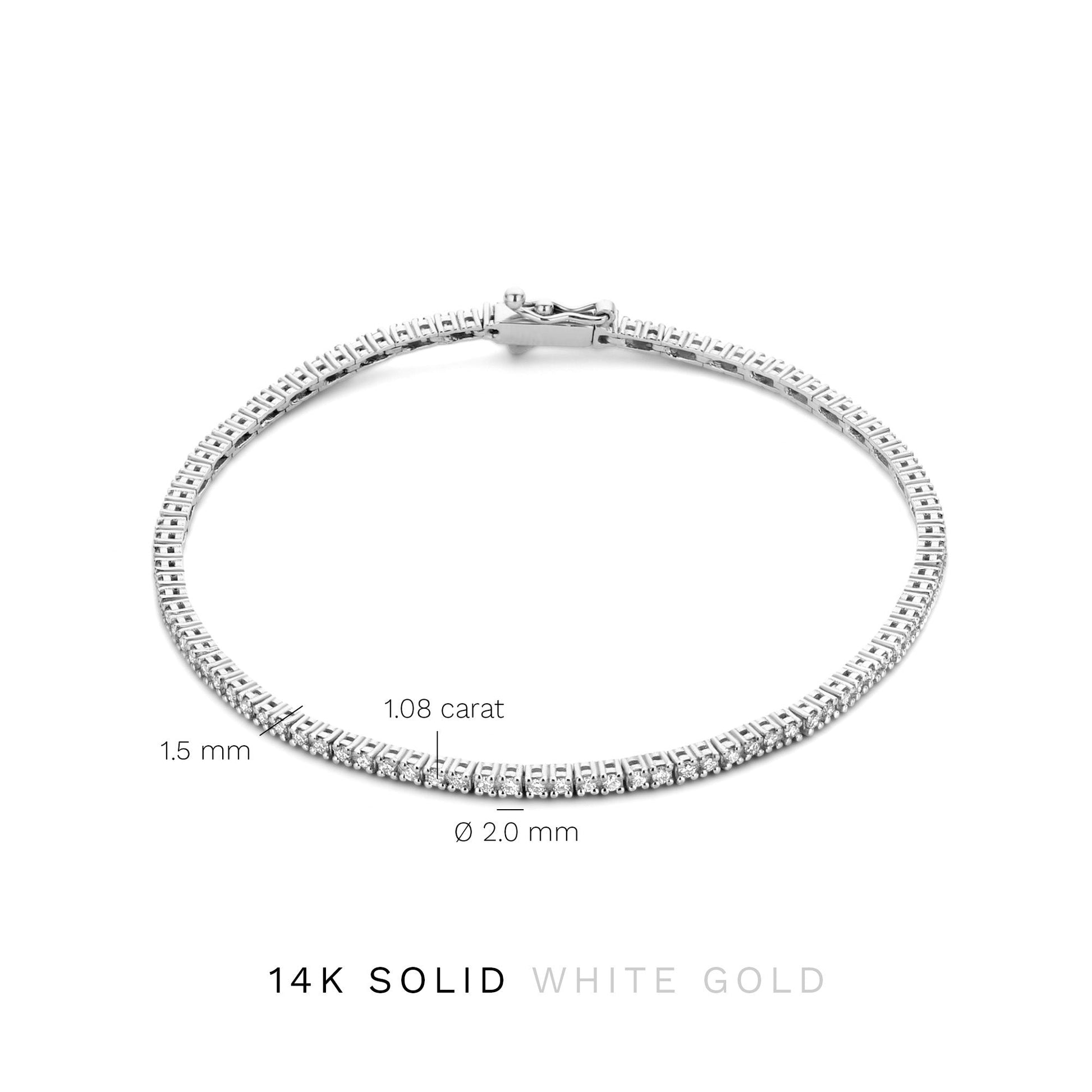 De la Paix Madeline 14 karat white gold tennis bracelet with diamond 1.08 carat -  - Isabel Bernard
