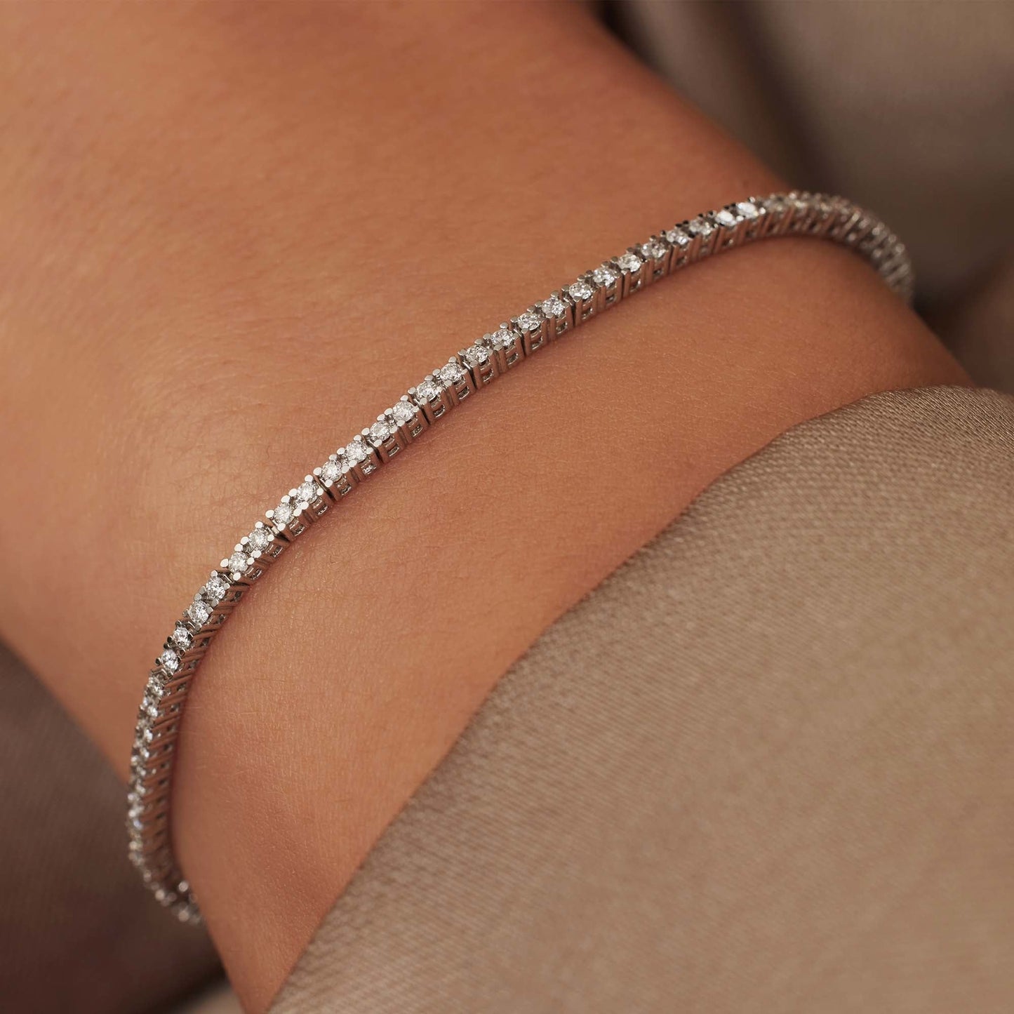 De la Paix Madeline 14 karat white gold tennis bracelet with diamond 1.08 carat -  - Isabel Bernard