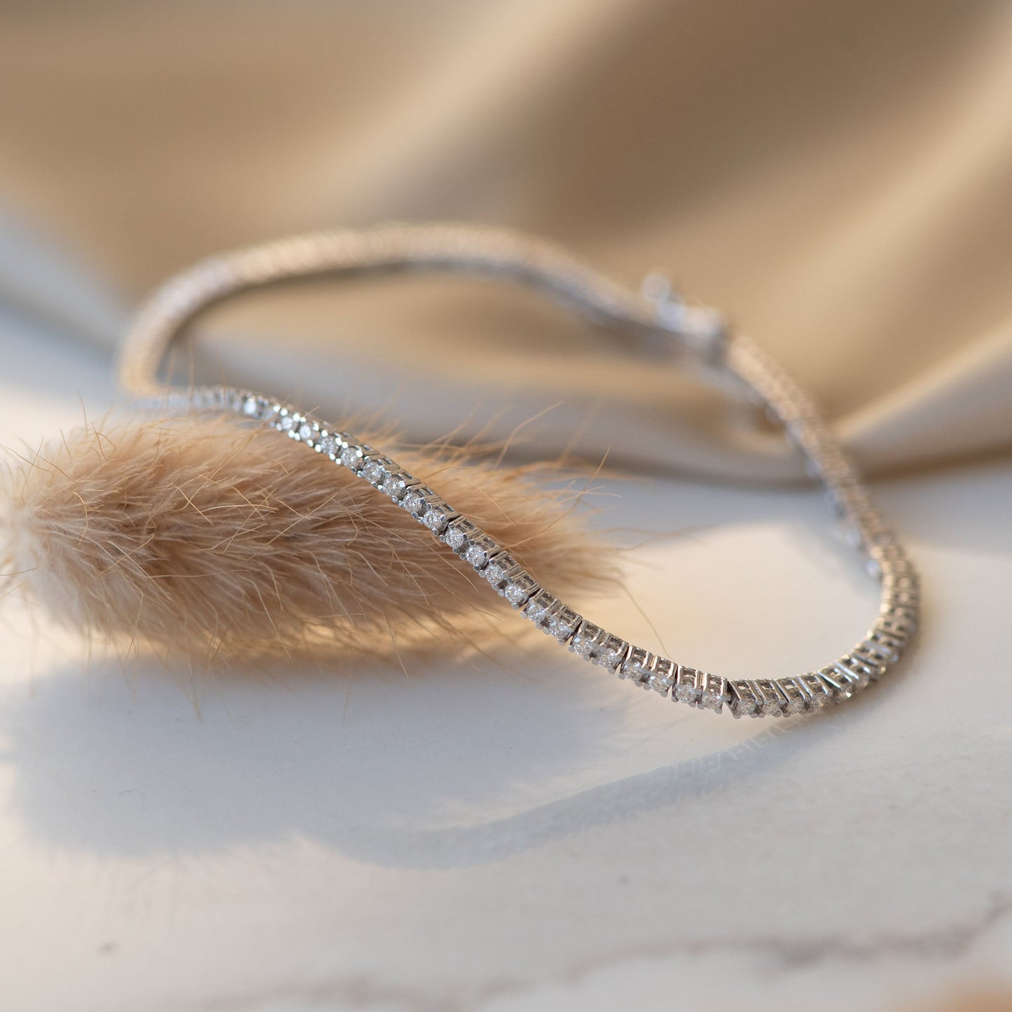 De la Paix Madeline 14 karat white gold tennis bracelet with diamond 1.08 carat -  - Isabel Bernard