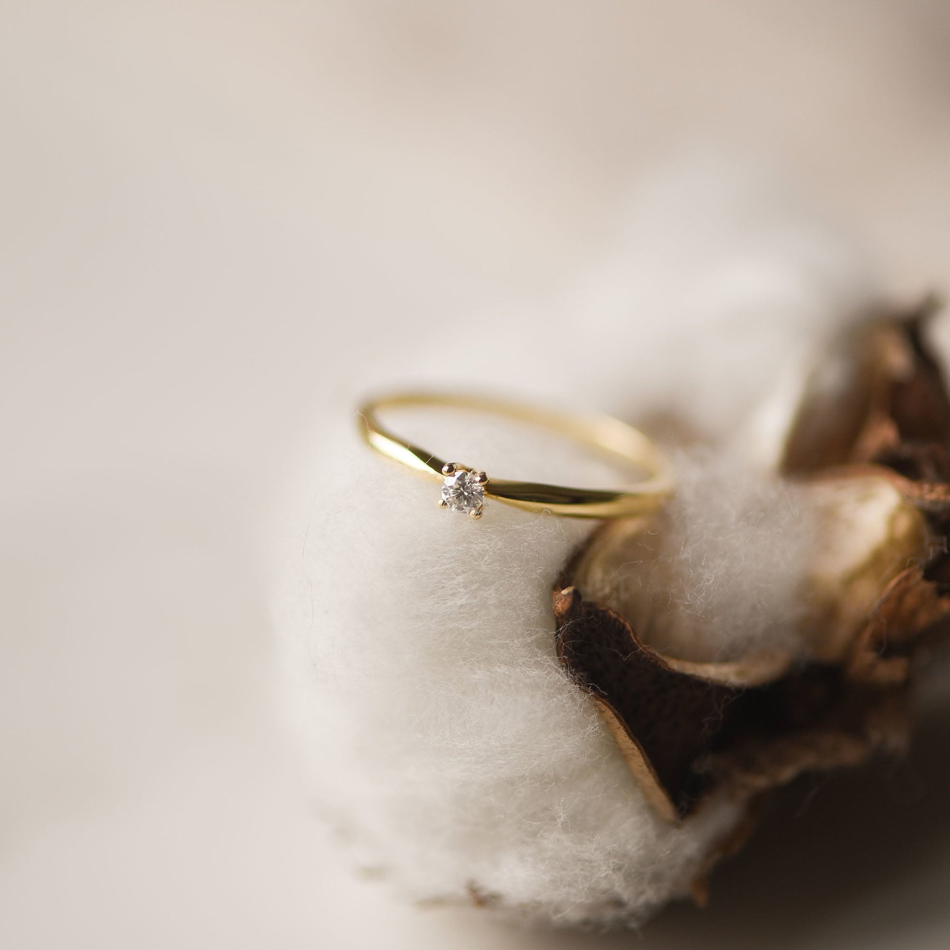 De la Paix Céline 14 karat gold ring with diamond 0.05 carat -  - Isabel Bernard