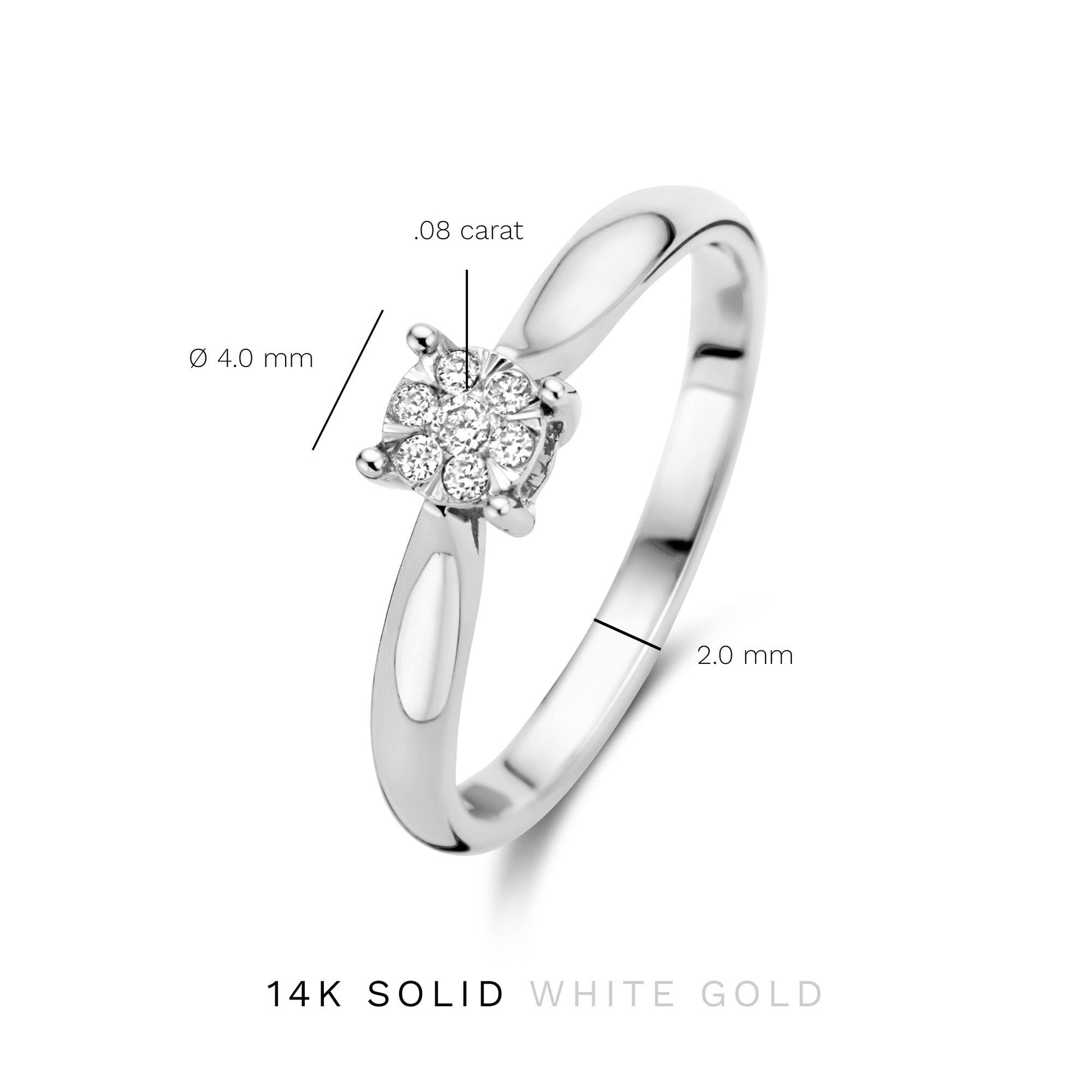 De la Paix Hanaé 14 karat white gold ring with diamond 0.08 carat -  - Isabel Bernard