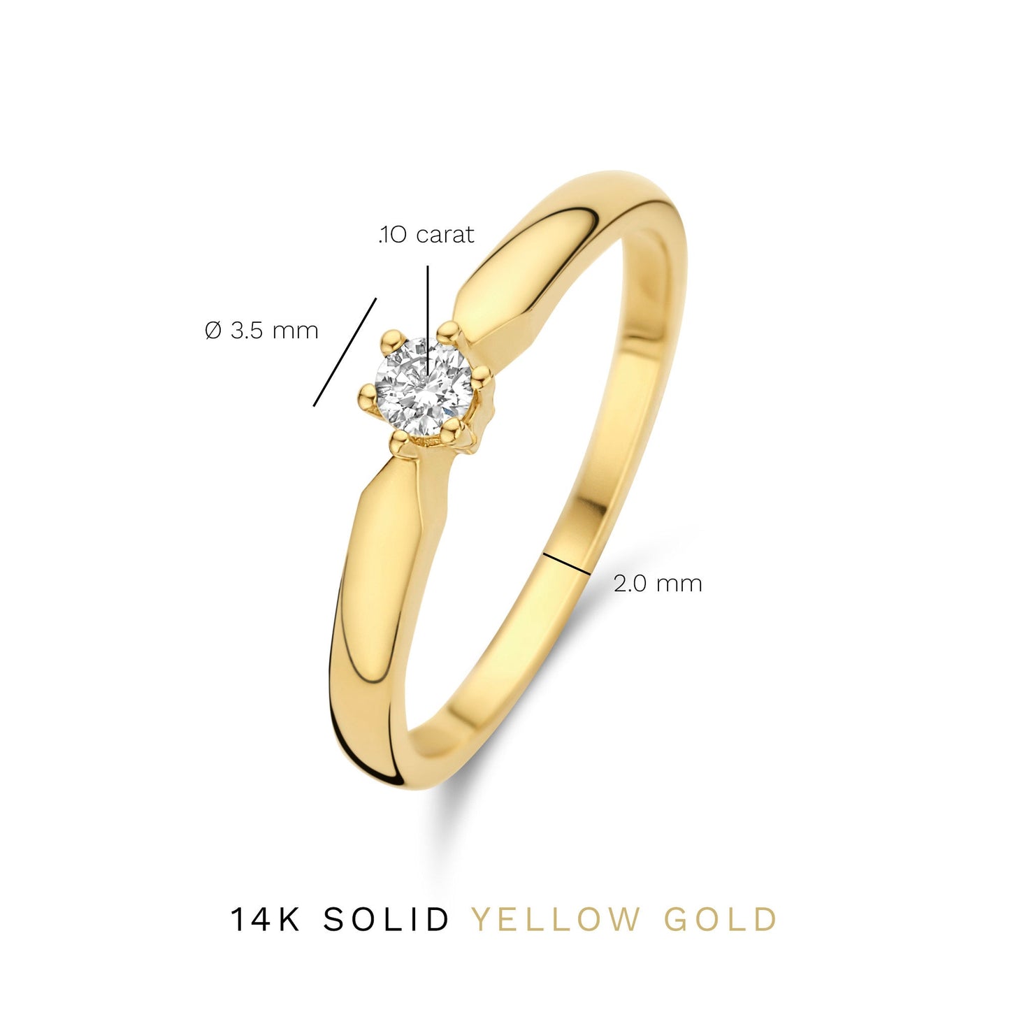 De la Paix Sybil 14 karat gold ring with diamond 0.10 carat -  - Isabel Bernard