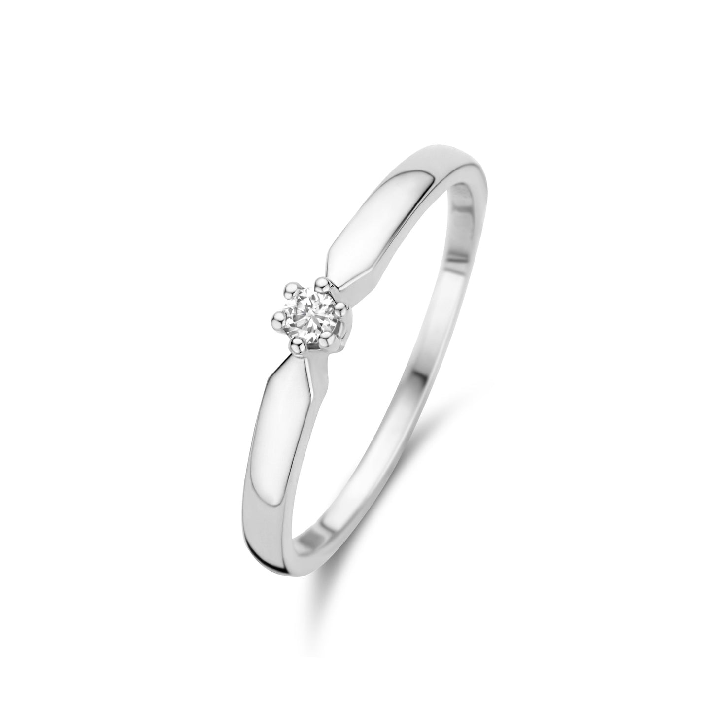 De la Paix Emily 14 karat white gold ring with diamond 0.05 carat -  - Isabel Bernard