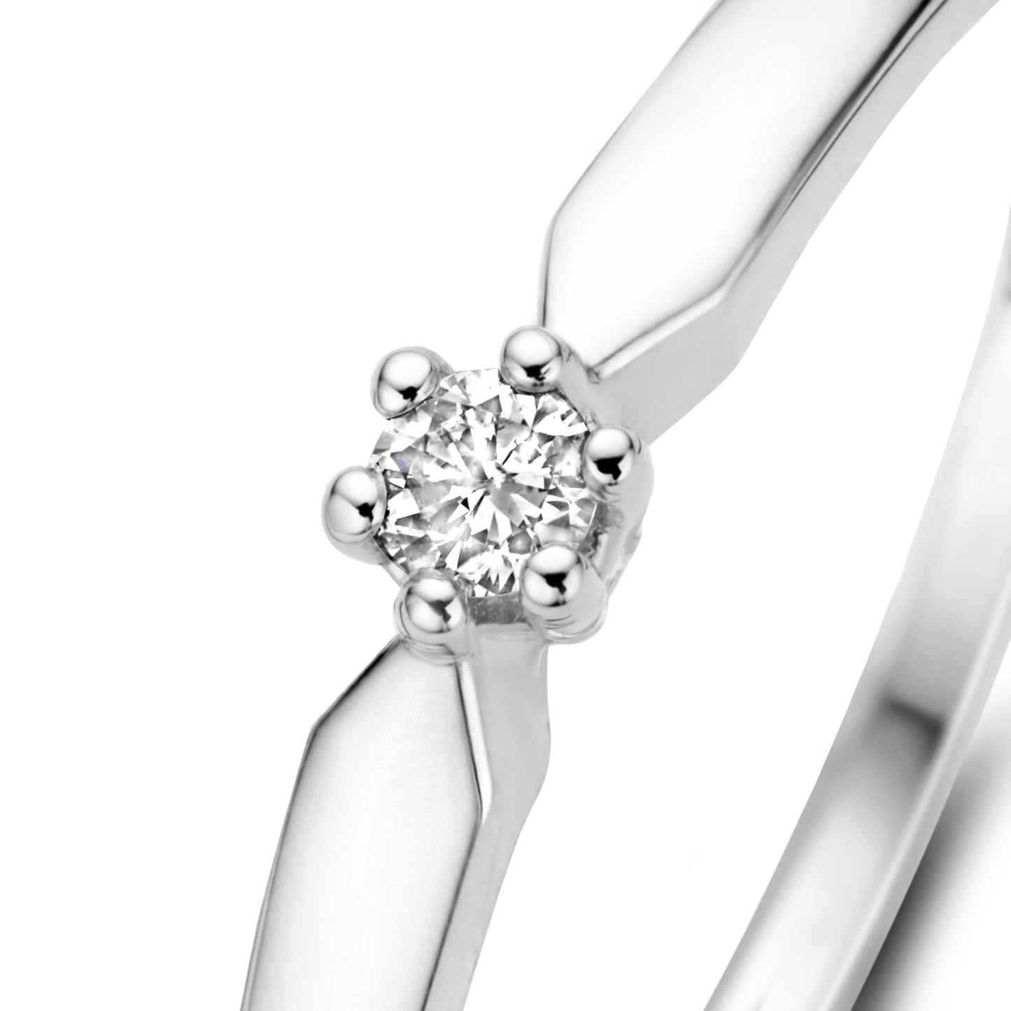 De la Paix Emily 14 karat white gold ring with diamond 0.05 carat -  - Isabel Bernard