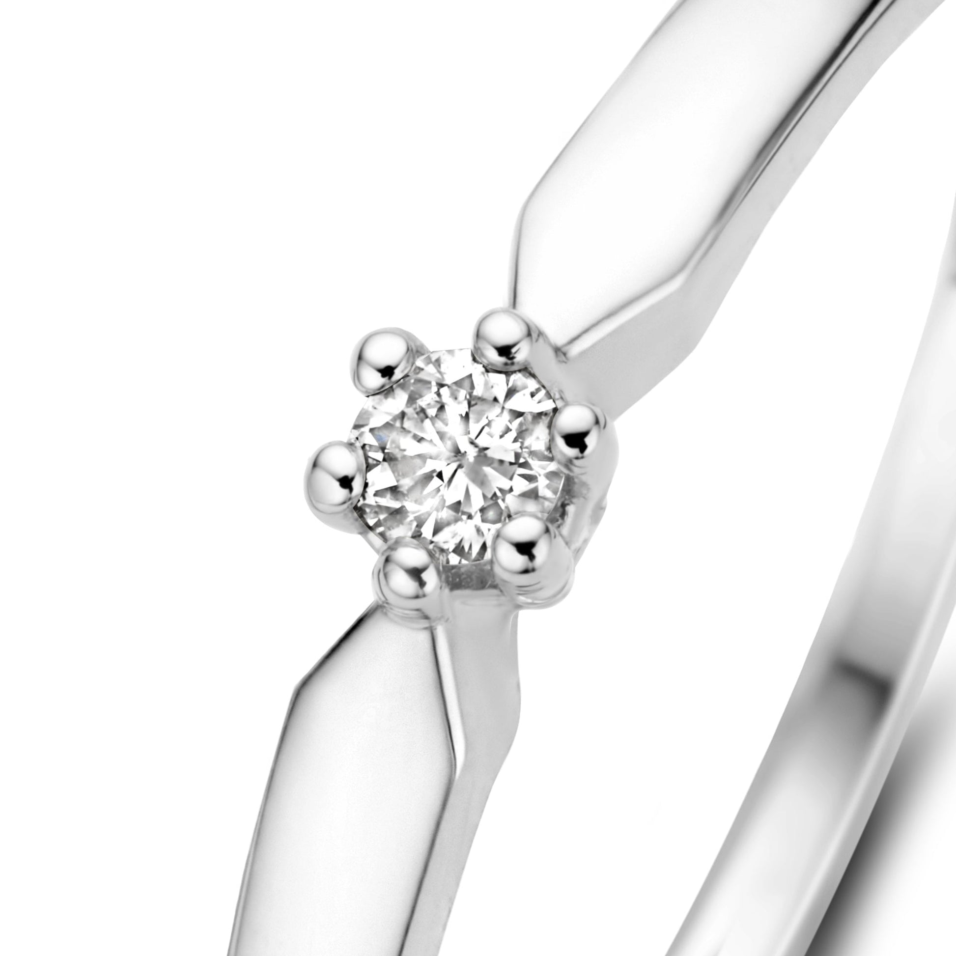 De la Paix Emily 14 karat white gold ring with diamond 0.05 carat -  - Isabel Bernard