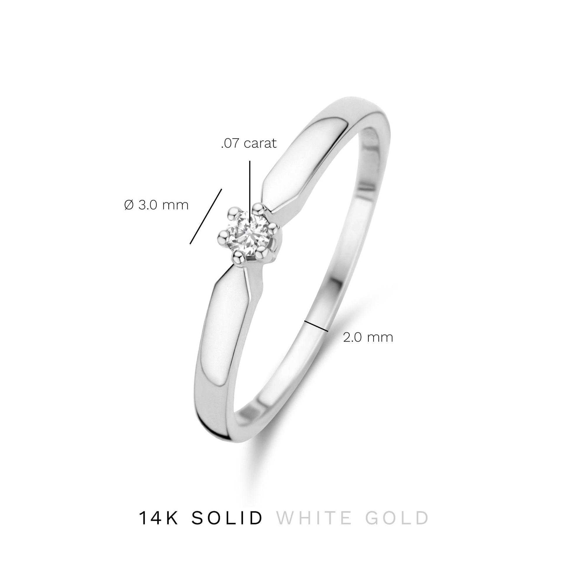 De la Paix Emily 14 karat white gold ring with diamond 0.05 carat -  - Isabel Bernard