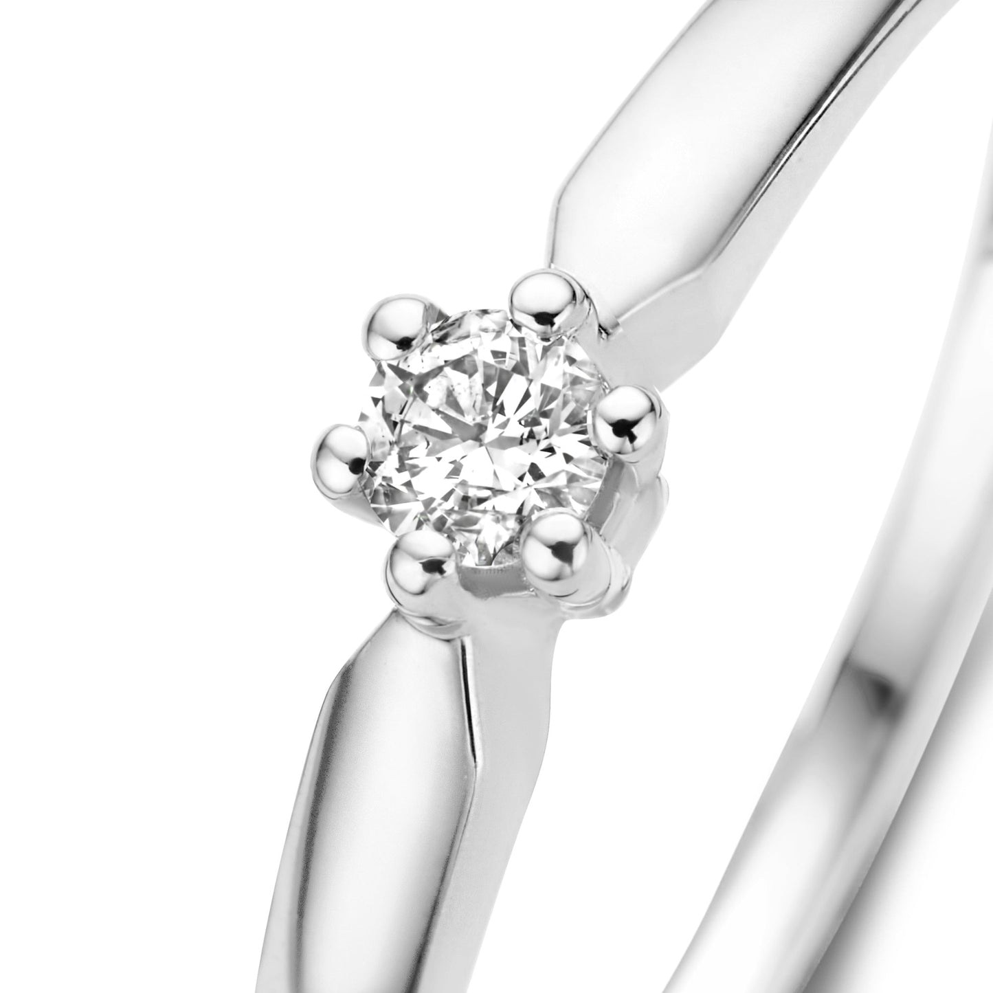 De la Paix Sylvie 14 karat white gold ring with diamond 0.07 carat -  - Isabel Bernard