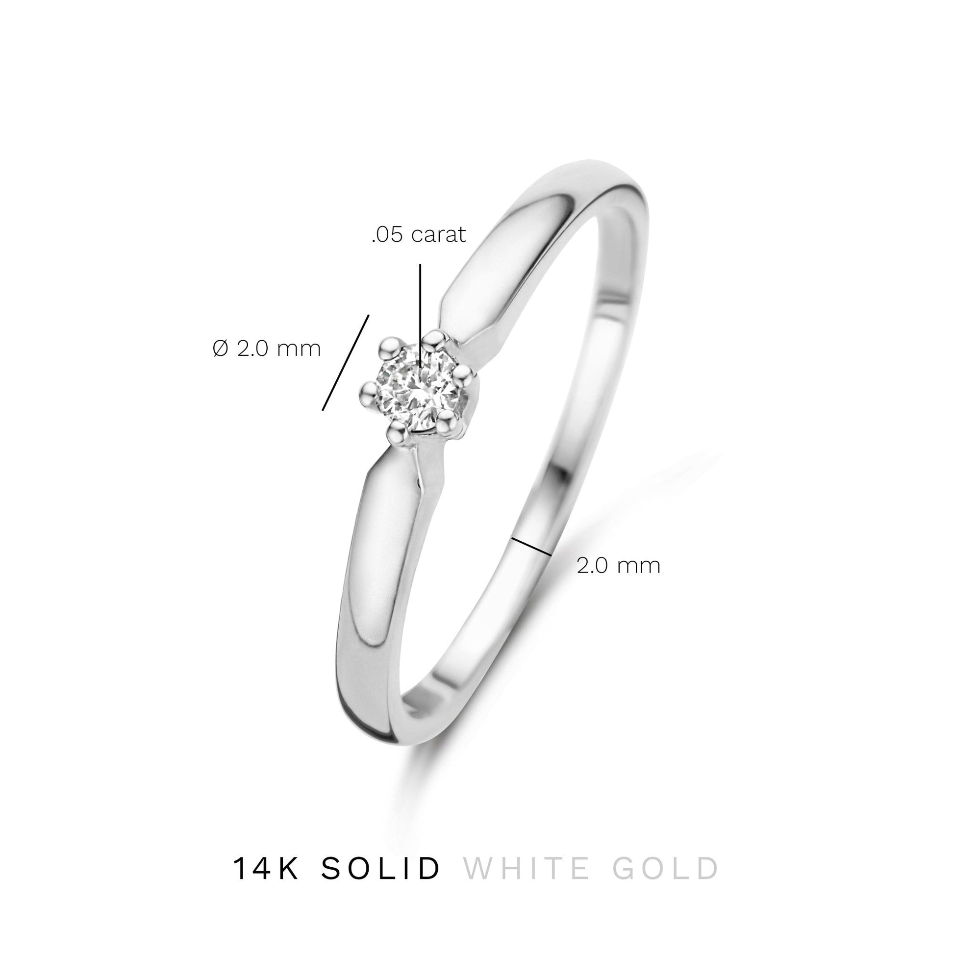 De la Paix Sylvie 14 karat white gold ring with diamond 0.07 carat -  - Isabel Bernard