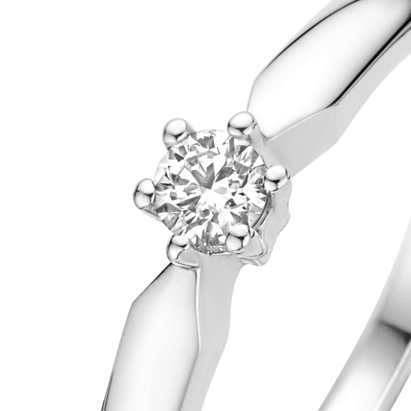 De la Paix Sybil 14 karat white gold ring with diamond 0.10 carat -  - Isabel Bernard
