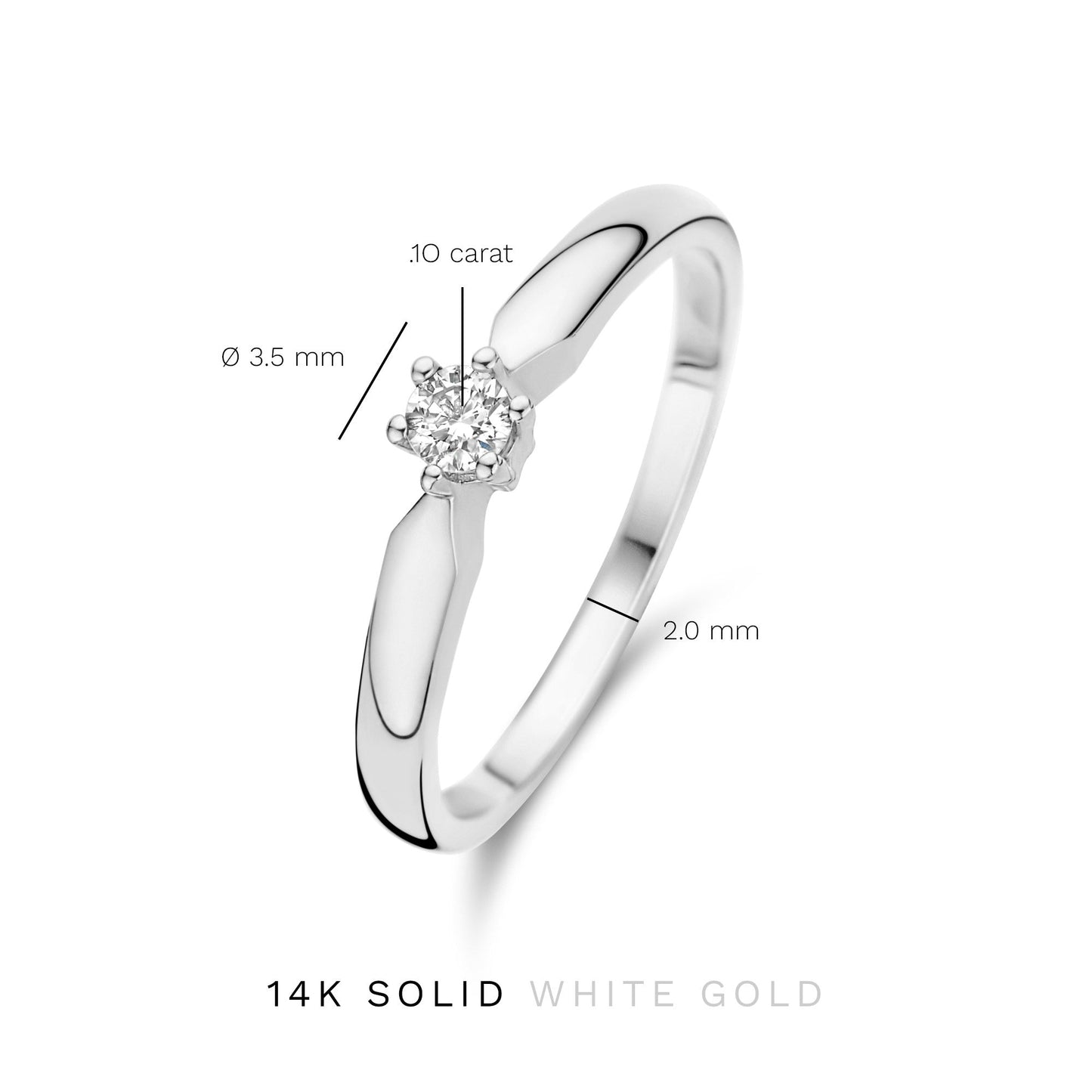 De la Paix Sybil 14 karat white gold ring with diamond 0.10 carat -  - Isabel Bernard