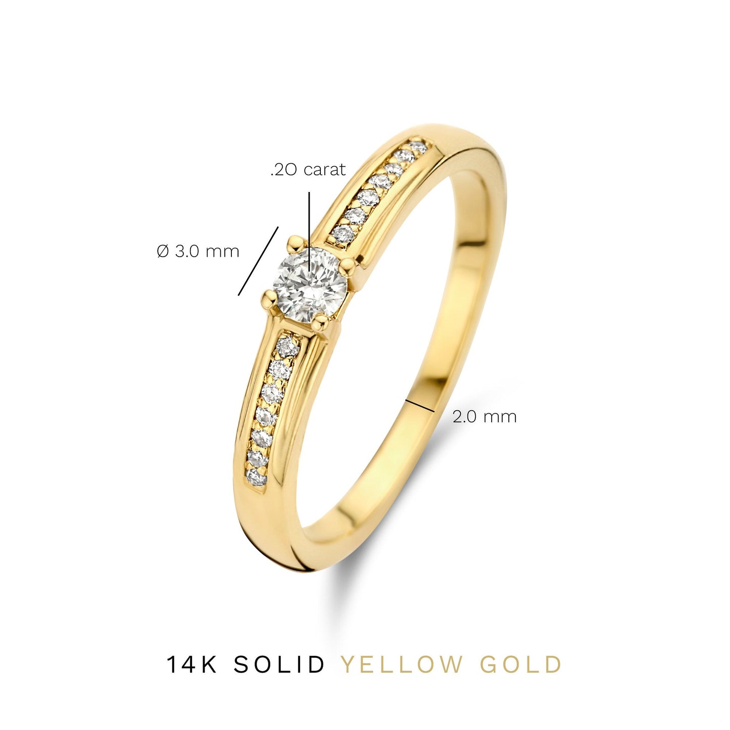 De la Paix Madeline 14 karat gold ring with diamond 0.20 carat -  - Isabel Bernard