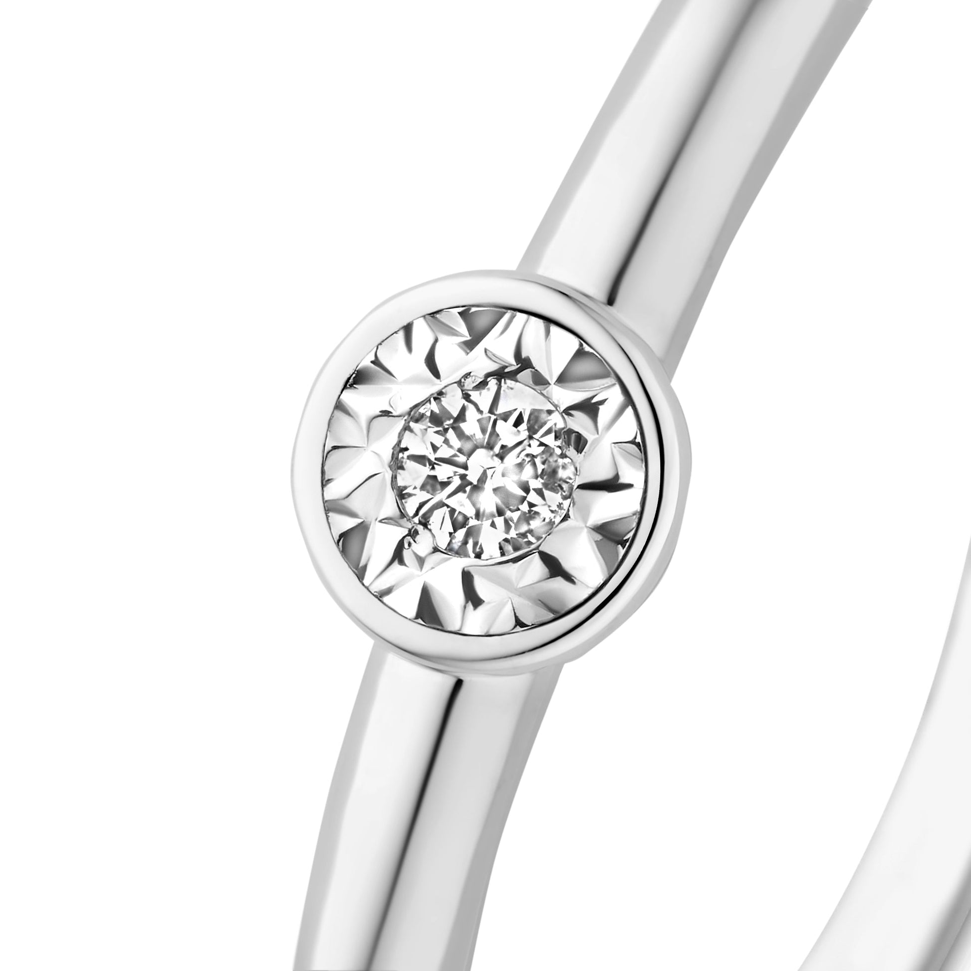De la Paix Inaya 14 karat white gold ring with diamond 0.03 carat - - Isabel Bernard