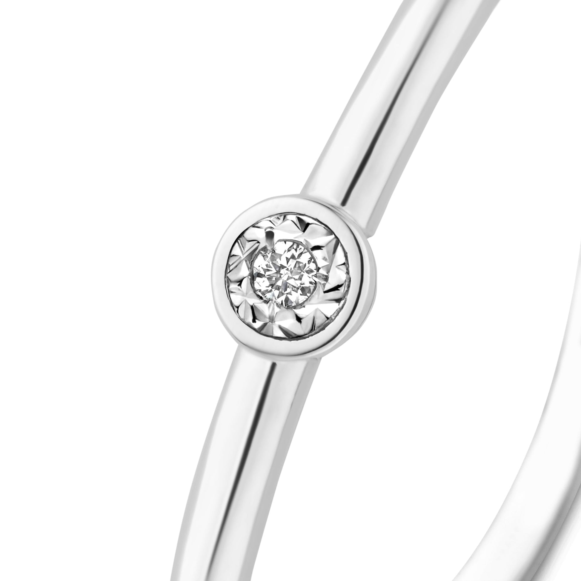 De la Paix Inaya 14 karat white gold ring with diamond 0.01 carat - - Isabel Bernard