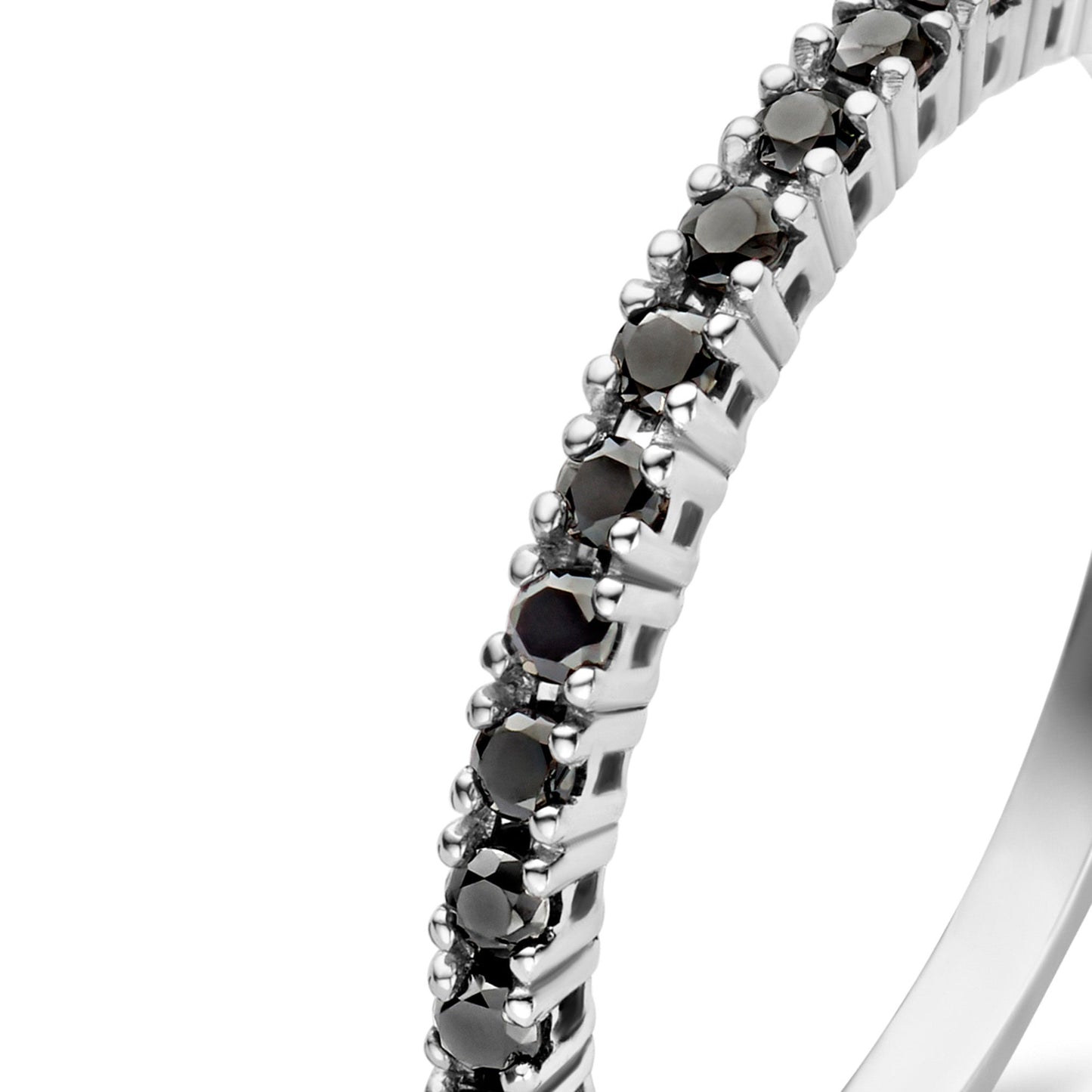 De la Paix Cecile 14 karat white gold ring with black diamond 0.19 carat -  - Isabel Bernard