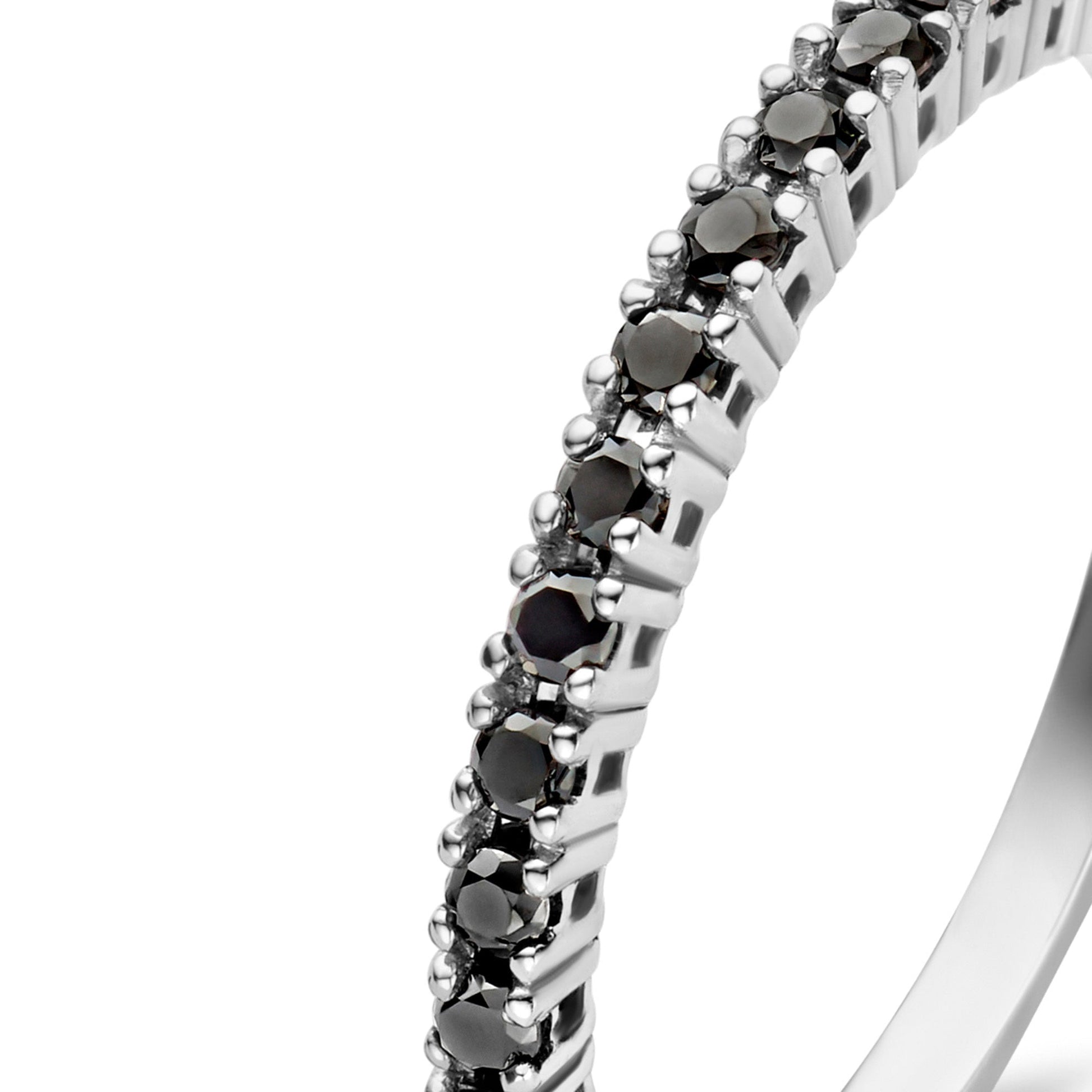 De la Paix Cecile 14 karat white gold ring with black diamond 0.19 carat -  - Isabel Bernard