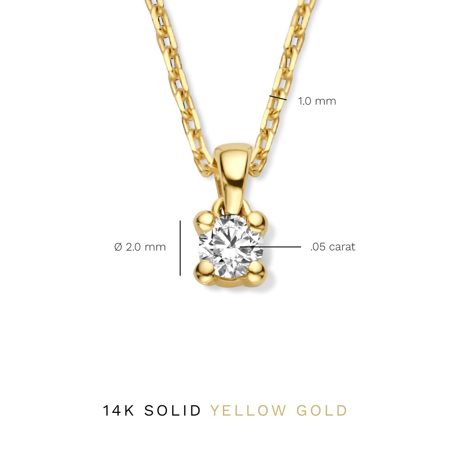 De la Paix Céline 14 karat gold necklace with diamond 0.05 carat -  - Isabel Bernard