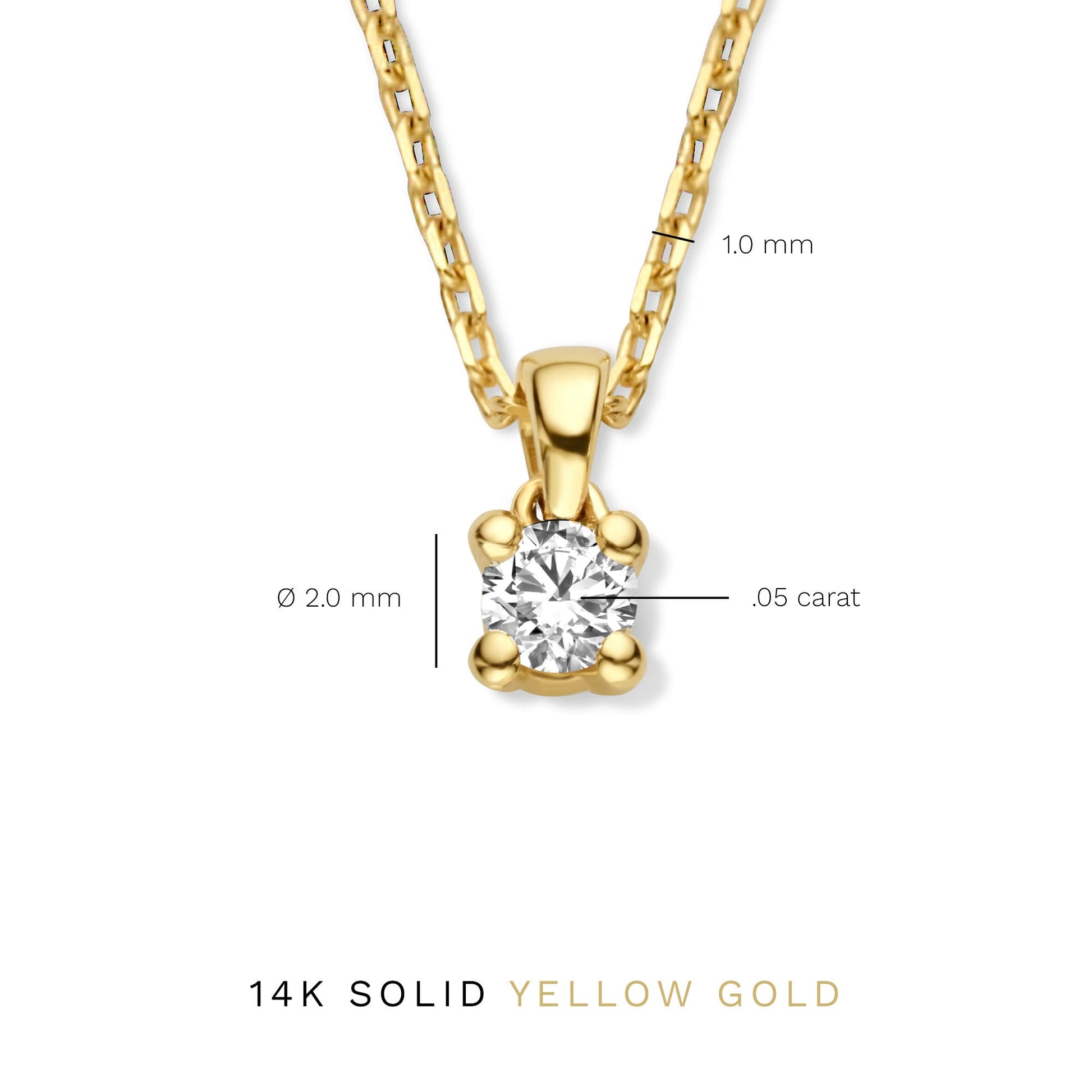 De la Paix Céline 14 karat gold necklace with diamond 0.05 carat -  - Isabel Bernard