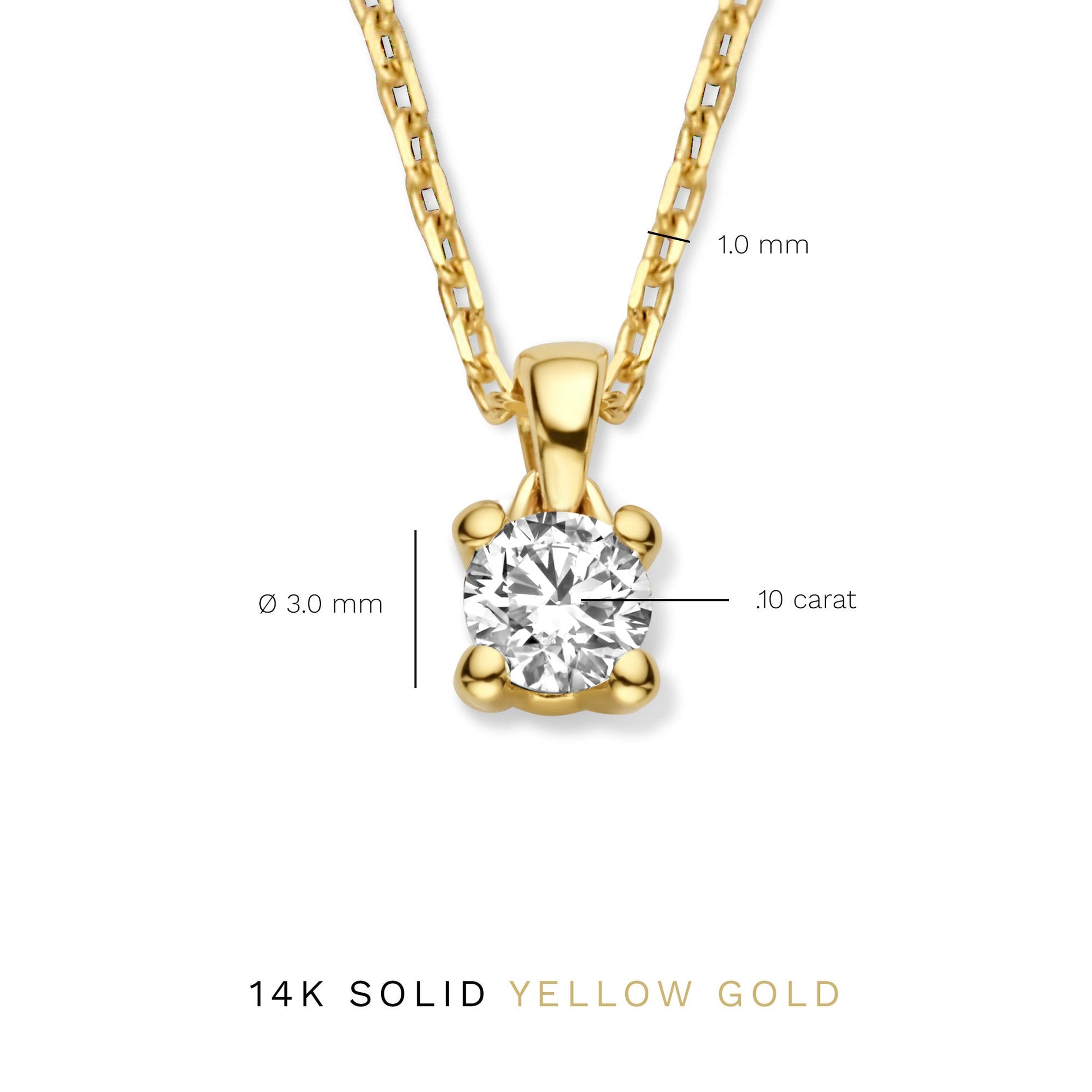 De la Paix Christine 14 karat gold necklace with diamond 0.10 carat -  - Isabel Bernard