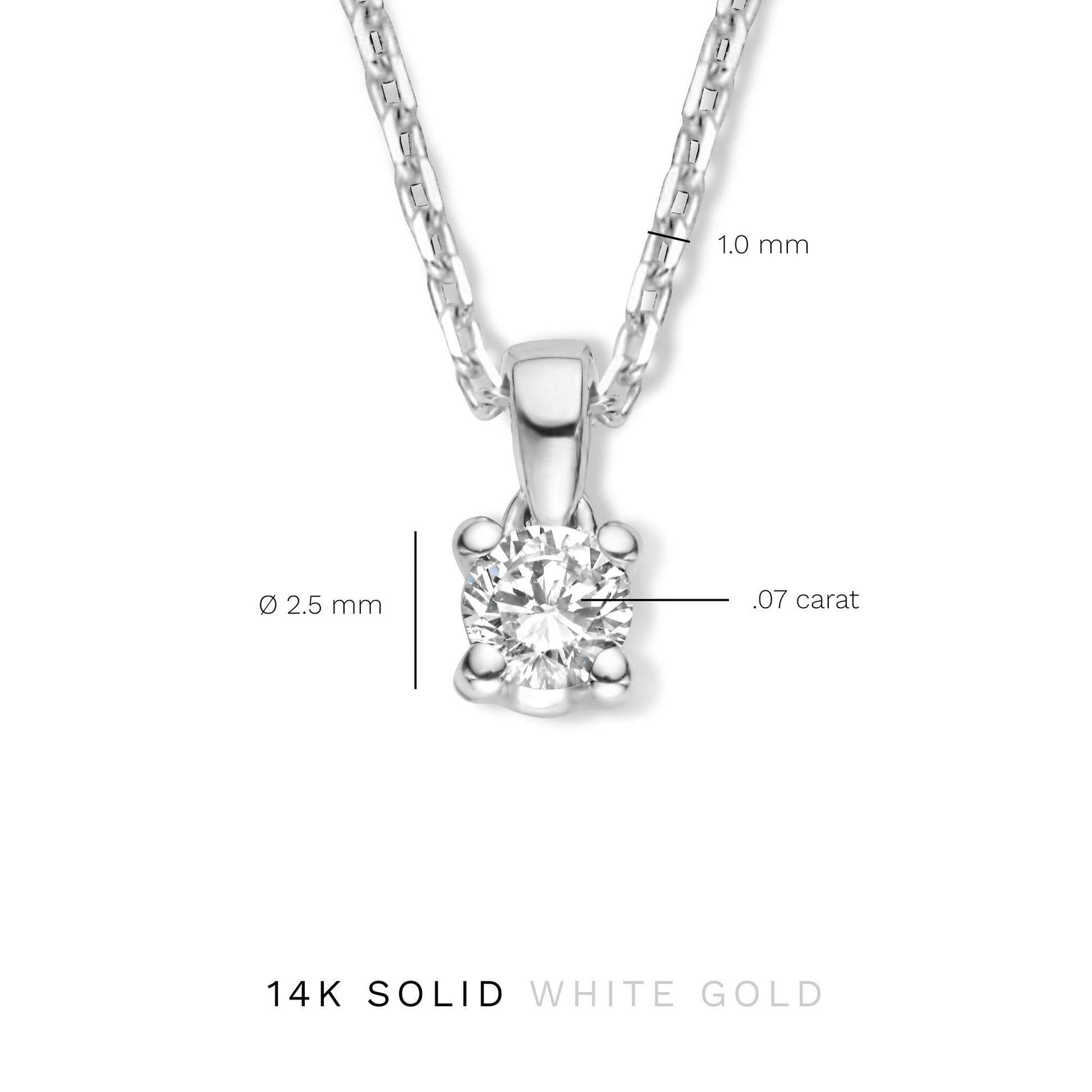 De la Paix Celesse 14 karat white gold necklace with diamond 0.07 carat -  - Isabel Bernard