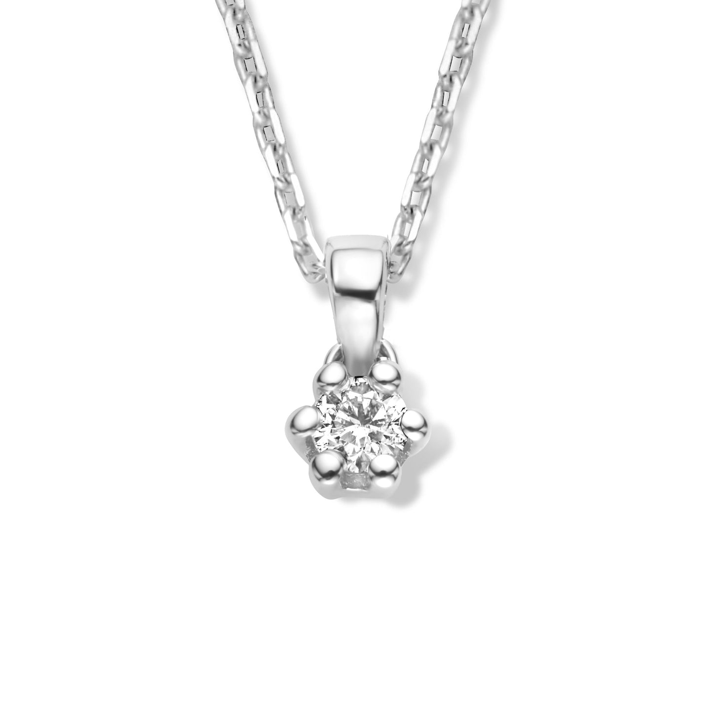 De la Paix Emily 14 karat white gold necklace with diamond 0.05 carat -  - Isabel Bernard