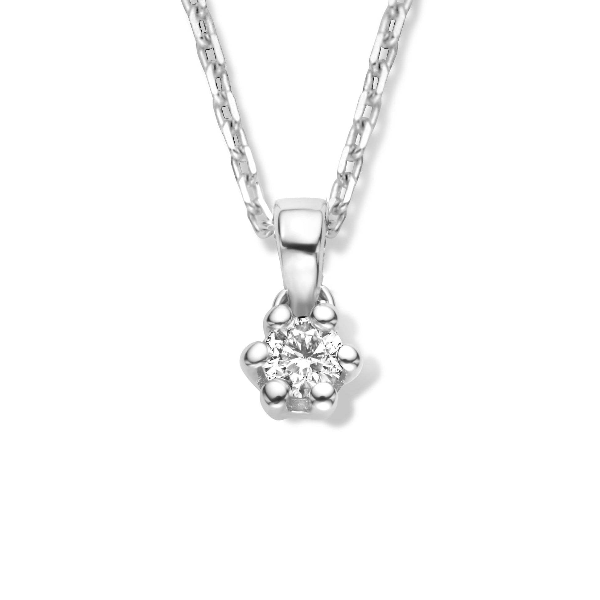 De la Paix Emily 14 karat white gold necklace with diamond 0.05 carat -  - Isabel Bernard