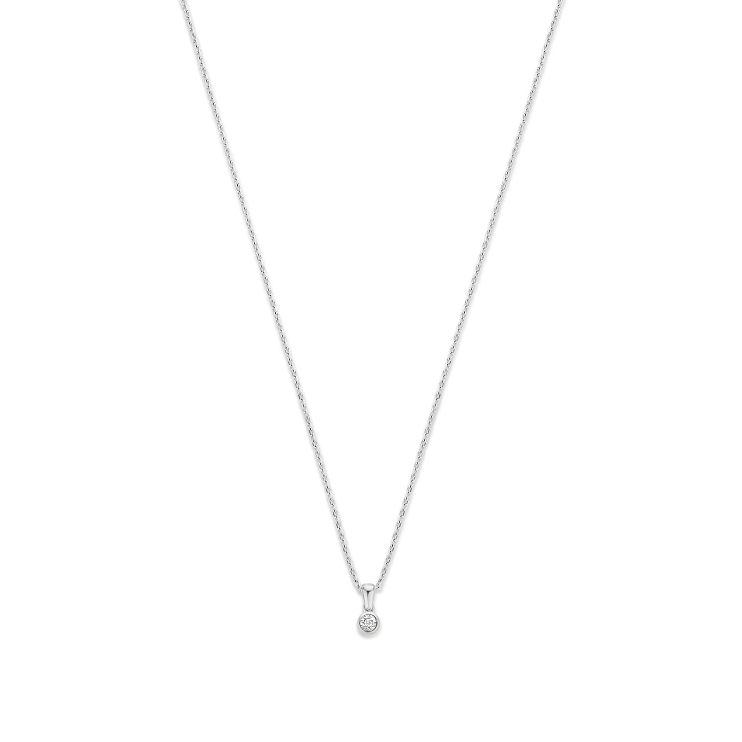De la Paix Inaya 14 karat white gold necklace with diamond 0.01 carat -  - Isabel Bernard