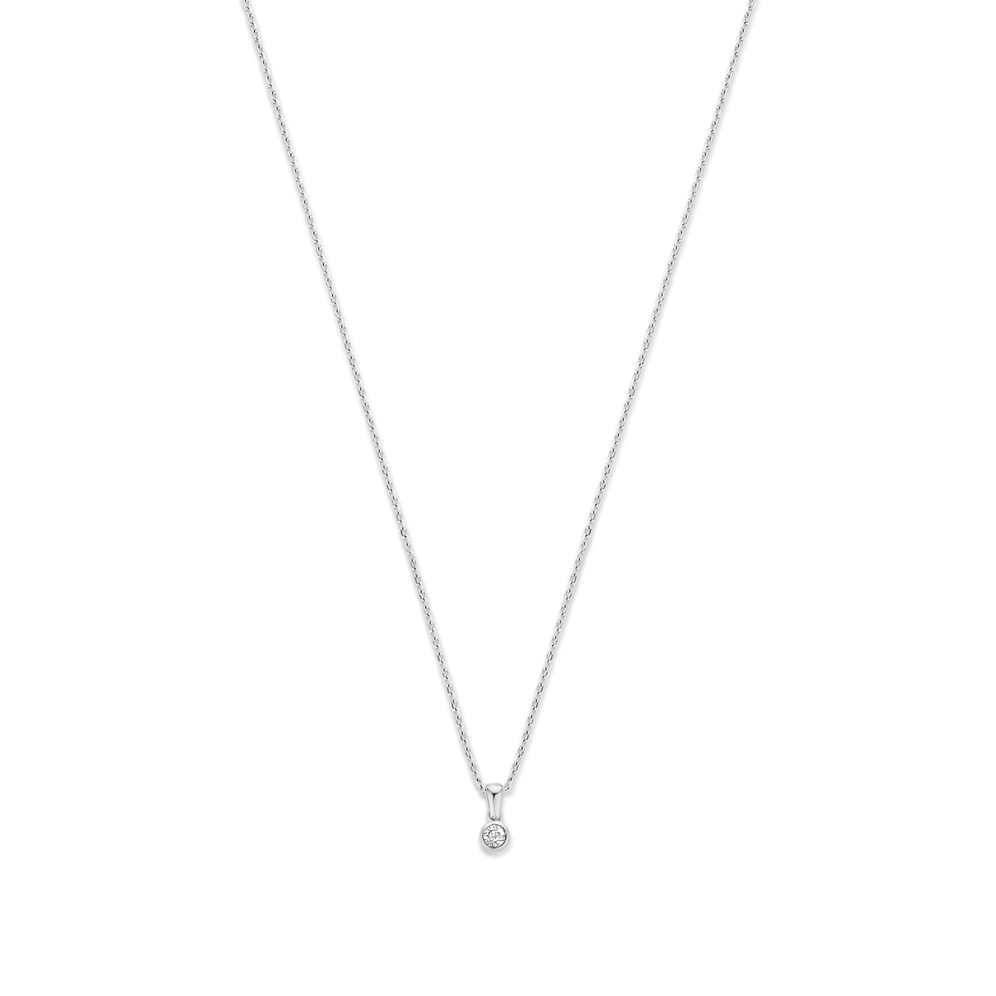 De la Paix Inaya 14 karat white gold necklace with diamond 0.01 carat -  - Isabel Bernard