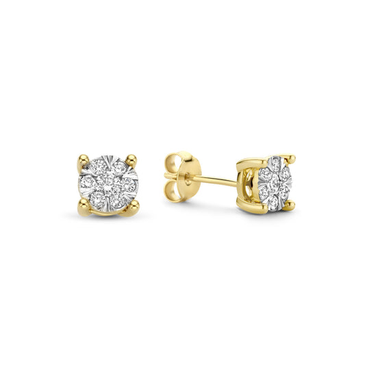 De la Paix Hanaé 14 karat gold stud ear studs with diamond 0.28 carat -  - Isabel Bernard