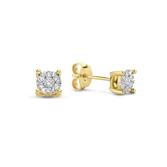 De la Paix Hanaé 14 karat gold stud ear studs with diamond 0.16 carat -  - Isabel Bernard