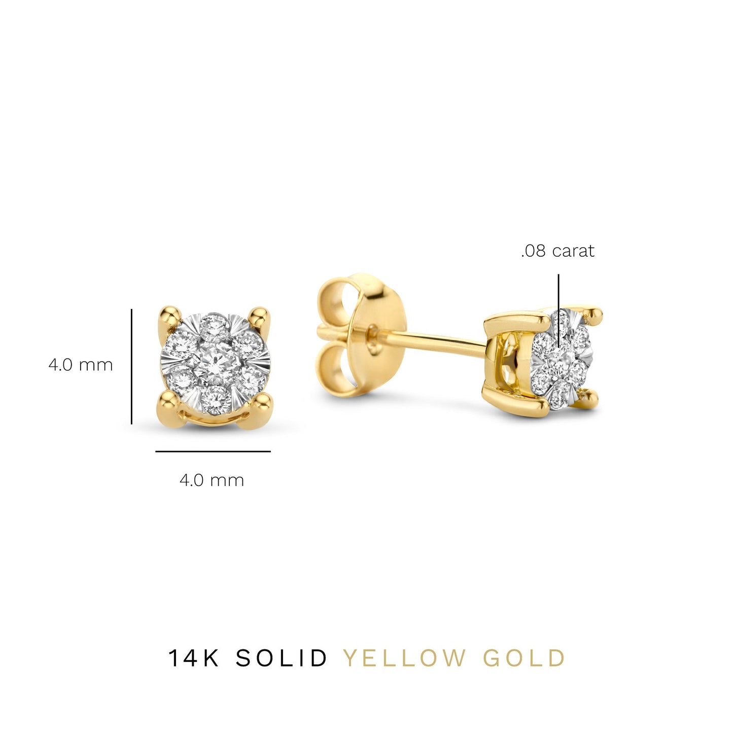 De la Paix Hanaé 14 karat gold stud ear studs with diamond 0.16 carat -  - Isabel Bernard