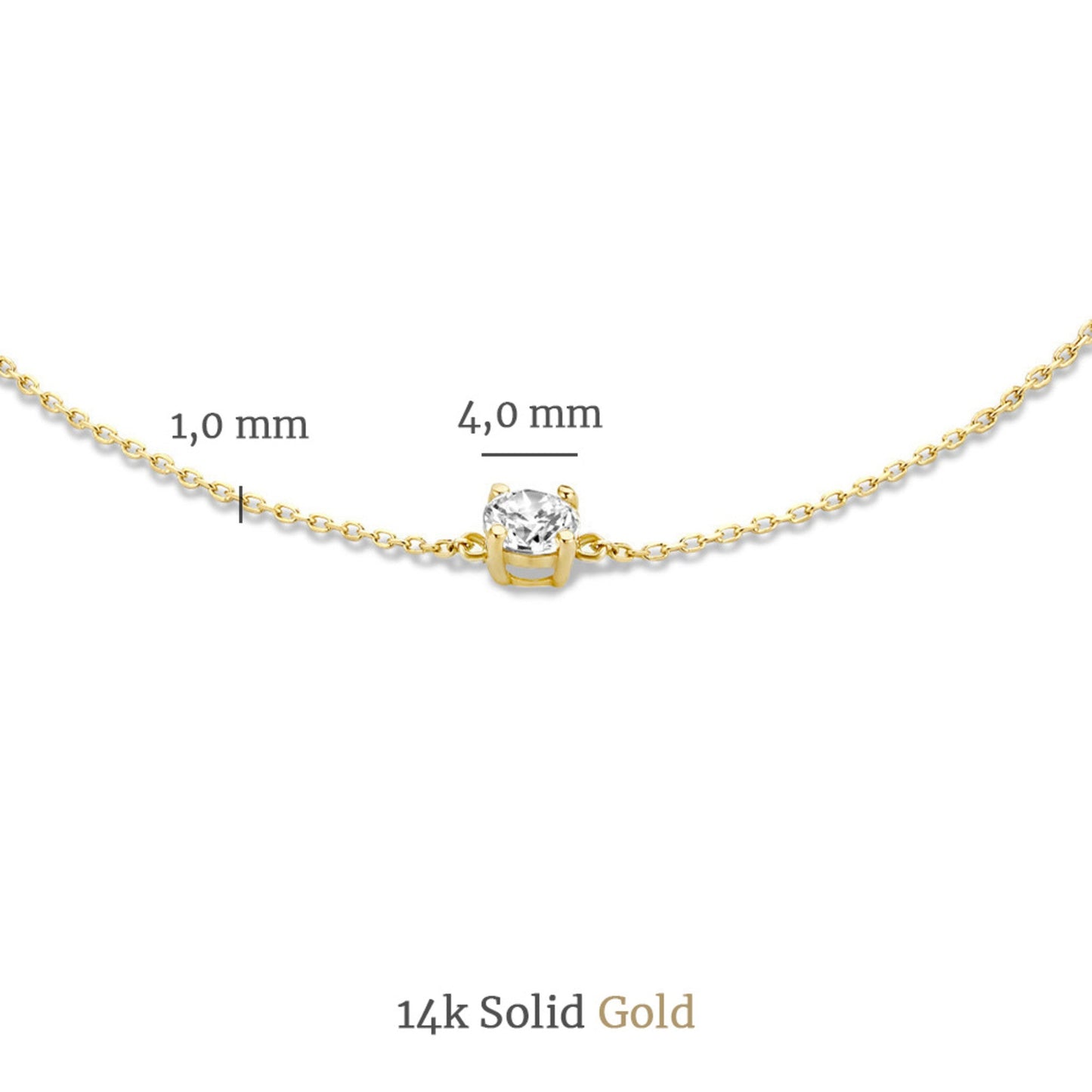 Cadeau d'Isabel 14 karat gold necklace and bracelet with zirconia stone gift set - - Isabel Bernard