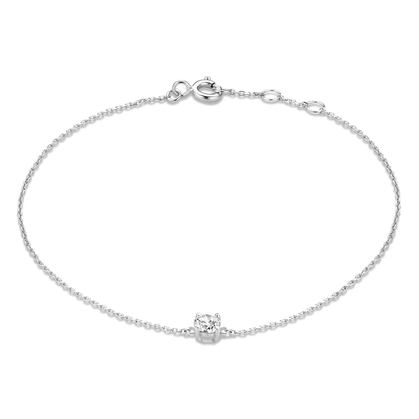 Cadeau d'Isabel 14 karat white gold necklace with bracelet with zirconia stone gift set - - Isabel Bernard