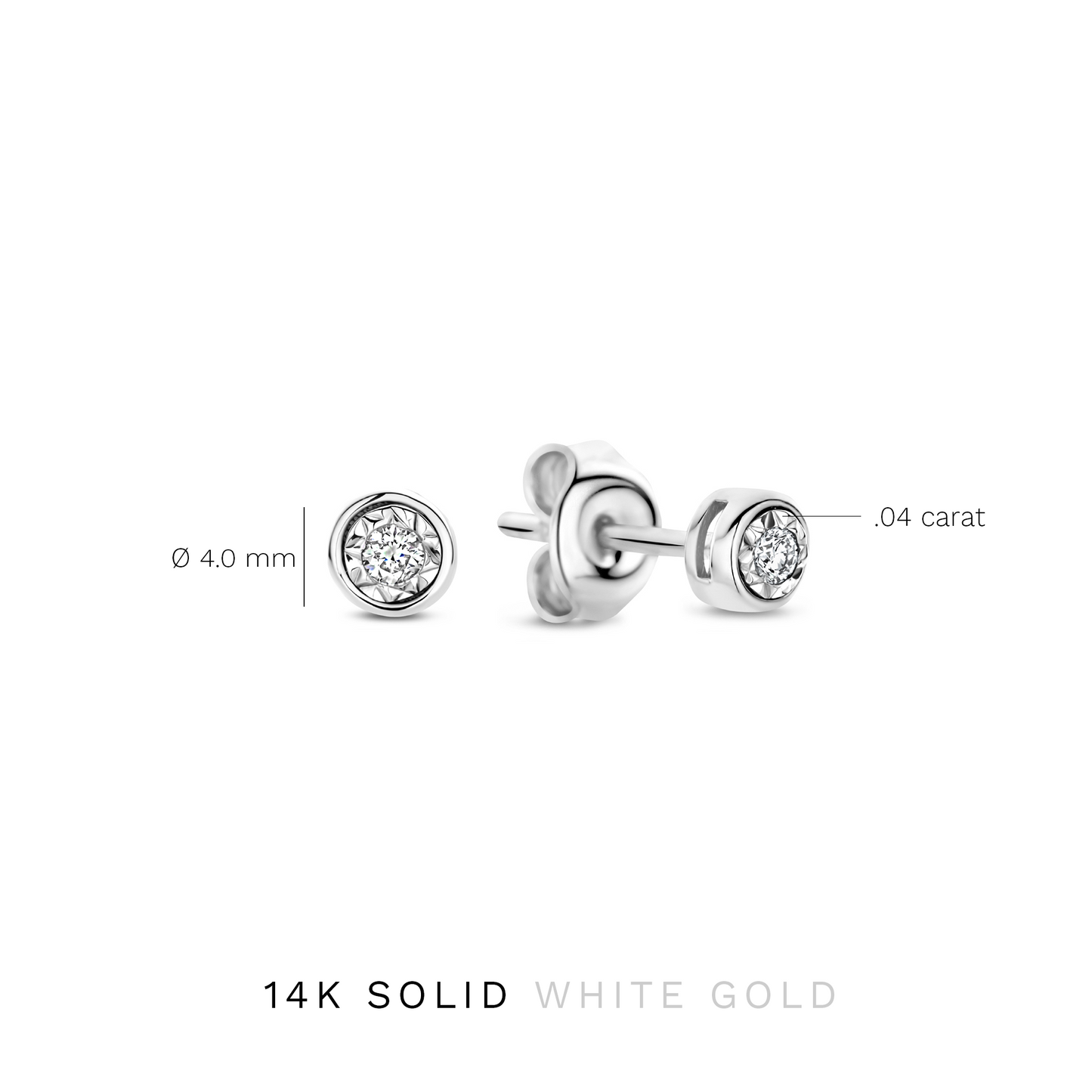 De la Paix Inaya 14 karat white gold ear studs with diamond 0.04 carat -  - Isabel Bernard