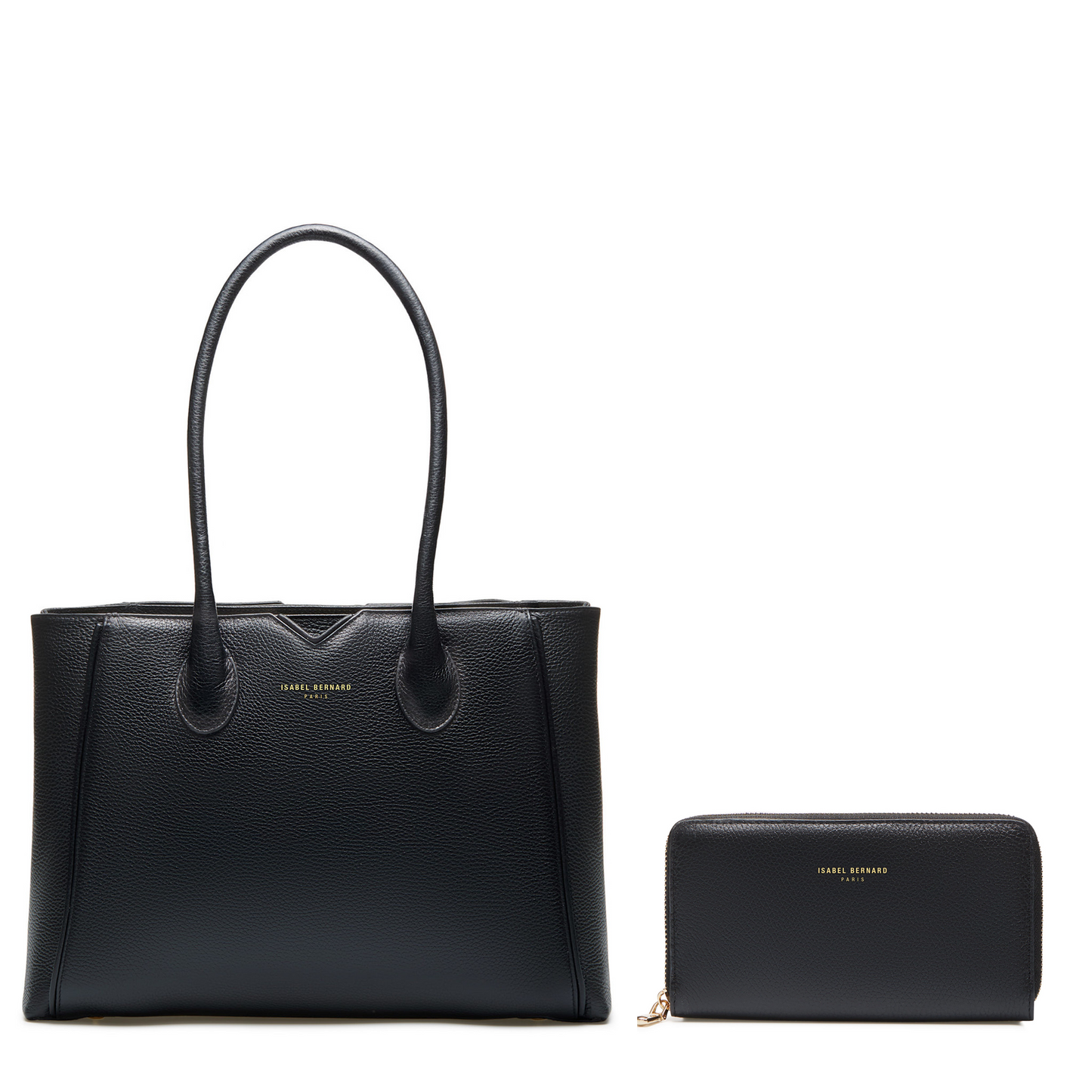 Cadeau d'Isabel black leather handbag and wallet gift set -  - Isabel Bernard